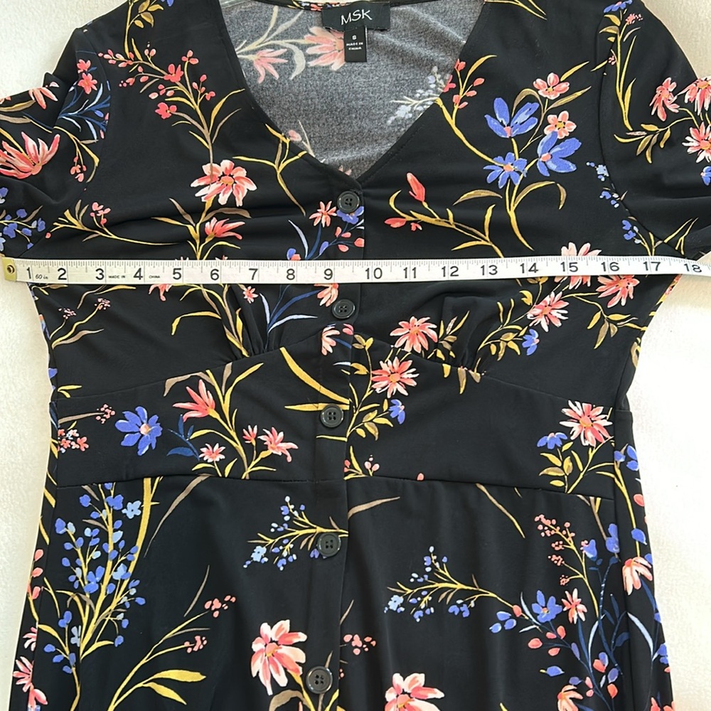 MSK maxi dress. New! Black, pink, blue, floral. Size S - Picture 8 of 10